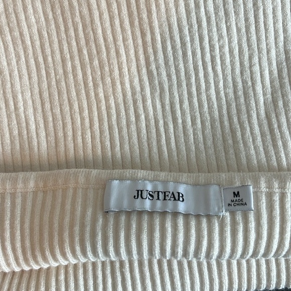 JustFab White Ribbed Sweetheart Neck Tube Top - Picture 3 of 4